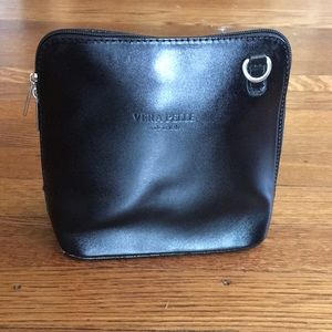 Italian black leather purse